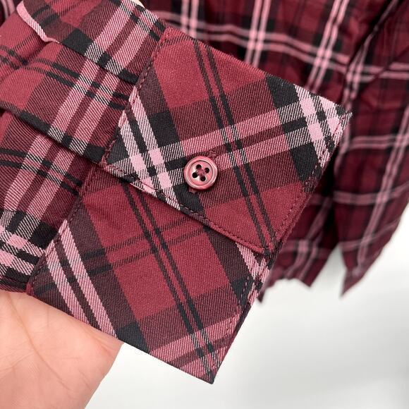 CLOTH & STONE NWT Evereve Plaid Drape Front Shirt // S - Picture 4 of 8